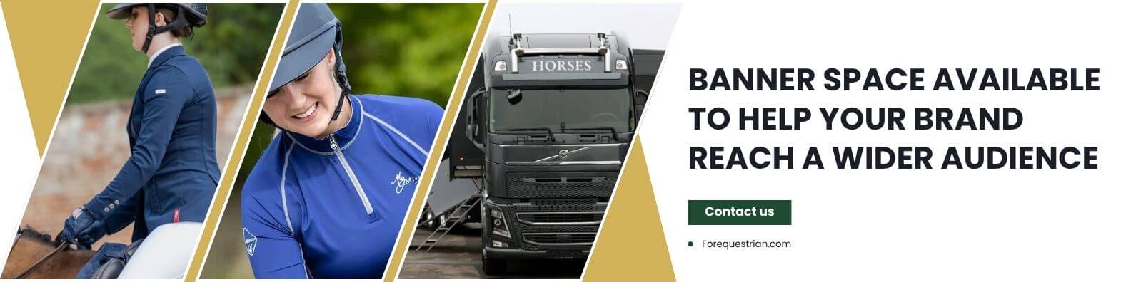 Banner space for horse sport brands on For Equestrian